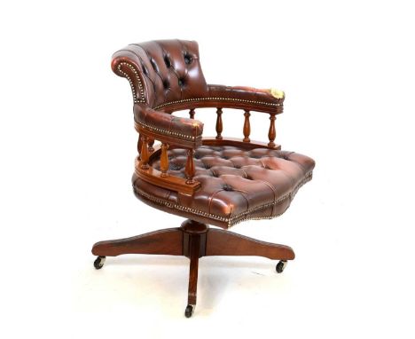 Reproduction deep button swivel office chair, a/f