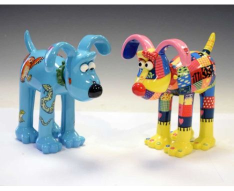 Aardman / Wallace and Gromit - Pair of 'Gromit Unleashed' figures 'Patch' and 'The Grufallo Gromit', 15.5cm high (boxed)
