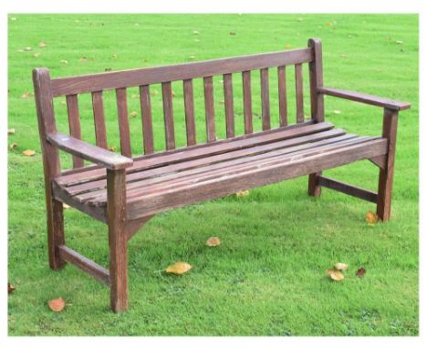 Teak garden bench, 158cm x 81.5cm high