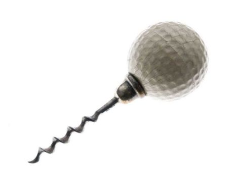 Vintage novelty golf ball-form corkscrew, 11cm long