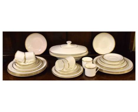 Doulton 'Gold Concord' six-setting tea service, (five saucers)