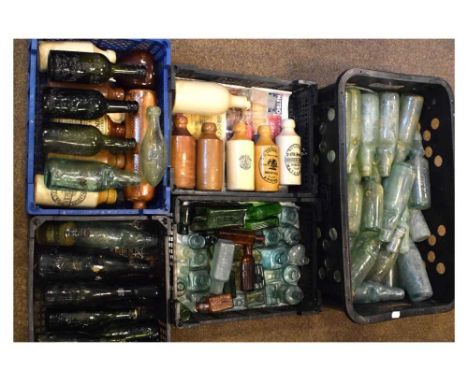 Quantity of vintage bottles to include brewery bottles, lemonade bottles, etc