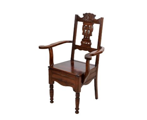 19th Century commode chair, 72cm wide x 105cm high 