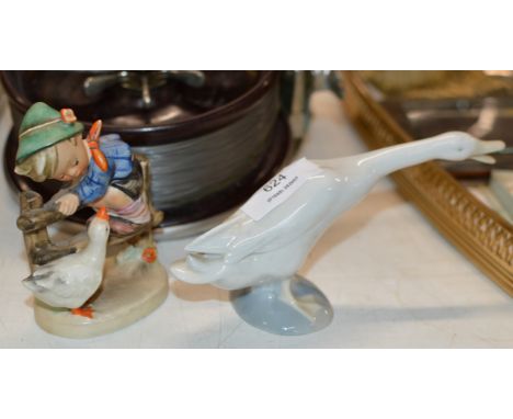 LLADRO GOOSE ORNAMENT &amp; HUMMEL FIGURINE ORNAMENT     