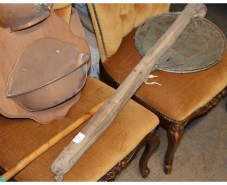 VINTAGE FISHING ROD &amp; LANDING NET     