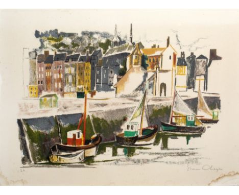 Simon Chaye (b.1930)  'Harbour Scene' lithograph signed in pencil lower right 47cm x 63cm 