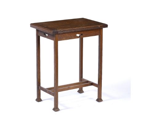 In the Manner of Liberty &amp; Co  card table, oak  53cm wide x 69cm high x 38cm deep