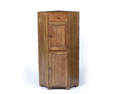 Heals corner cupboard  light oak with Heals plaque inset to drawer  85cm wide x 103cm high x 41cm deep