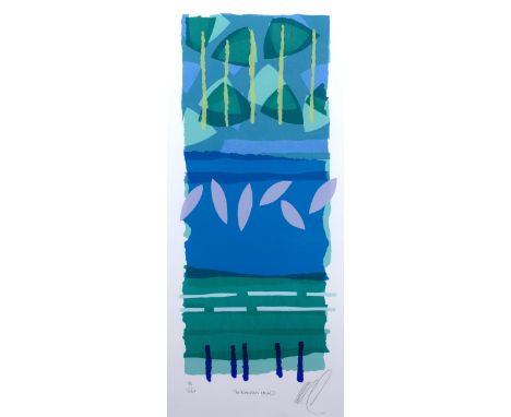 Lee Crew (b.1970)  'Pengarron Head' limited edition silkscreen 91/100 88cm x 38cm   and 'Magical Rings II' limited edition si