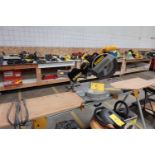 DEWALT DW708 SLIDING COMPOUND MITER SAW W/ DEWALT DW723 MITER SAW STAND