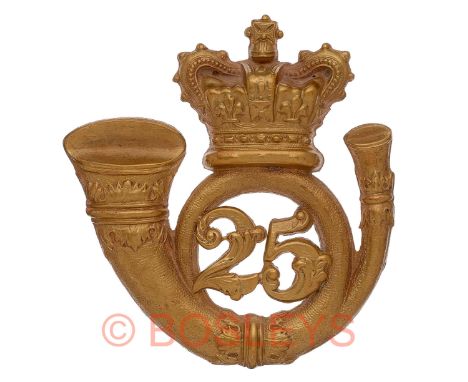 Indian Army. 25th Regiment of Bombay Light Infantry Victorian head-dress badge.A good rare die-stamped brass example. Large c