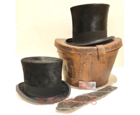 Top Hats of Major General Dudley Graham Johnson, VC, CB, DSO & Bar, MC South Wales Borderers.These two Top Hats are attribute