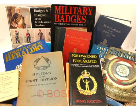 12 Military and Heraldry Reference Book and. Home Guard Histories‘Badges and Insignia of the Brtiish Armed Forces’ by Carman,