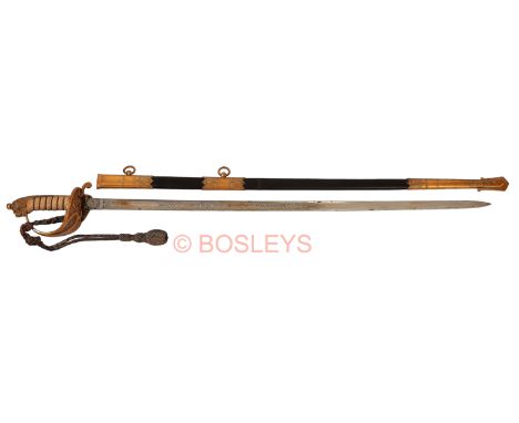 Royal Navy Officer’s Sword George V / George VI Period. Retailed Through J. Gieve & Son.A good clean example. The blade with 