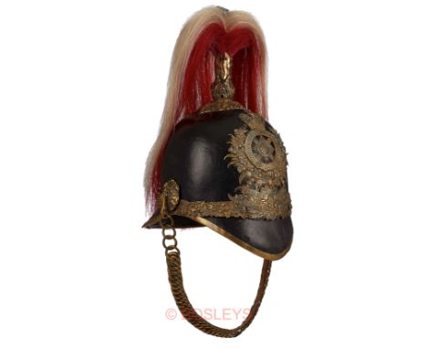 Victorian East Lothian Yeomanry Cavalry Helmet.A fine and rare example of the Trooper’s helmet of the 1846 pattern. Black lea