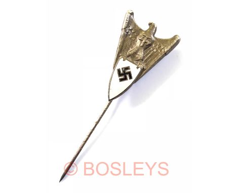 German Third Reich Aircraft Industry Badge of Merit.A good example worn in the lapel. Silvered eagle resting on white enamel 
