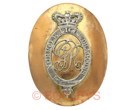 Norfolk Light Dragoons George III Officer’s shoulder belt plate. circa 1794-1800.A fine and extremely rare example. Oval gilt