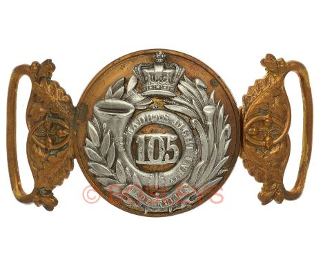 105th (Madras Light Infantry) Regiment Officer’s Victorian Officer’s waist belt clasp circa 1861-81.A scarce example of speci