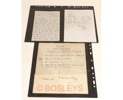 Field Marshal Viscount Montgomery of Alamein Two Signed Items.The first item is a letter hand written dated 5-3-59 and is add