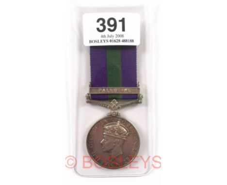 1st Bn Highland Light Infantry General Service Medal, Clasp “Palestine”Awarded to “3657884 PTE R. J.J. MASSEY H.L.I.” Officia