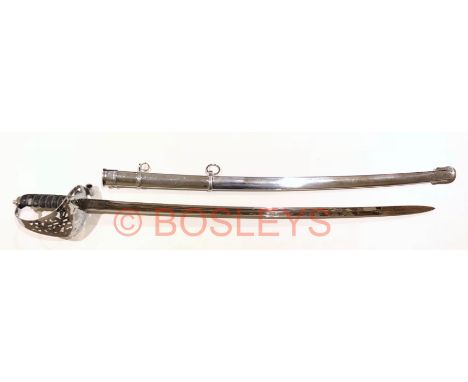 Household Cavalry Trooper’s State sword.A good quality scarce Elizabeth II example, circa 1970.  Singled edged blade, slightl