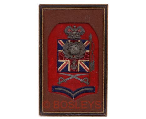 Royal Marine Light Infantry Colour Sergeant’s rank badge circa 1830-68.A fine scarce large example of scarlet facing cloth em