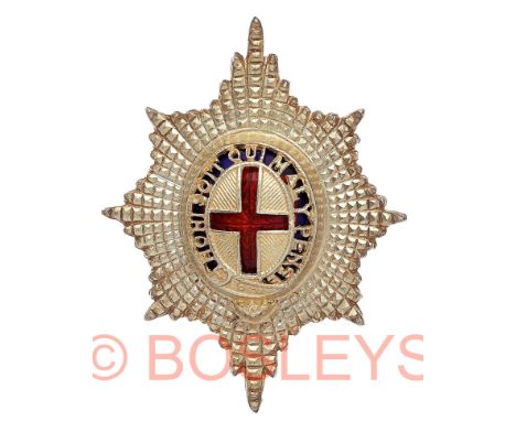 Coldstream Guards 1970 Birmingham hallmarked silver Officer’s cap star.A fine example by JR Gaunt. Facetted silver Garter Sta