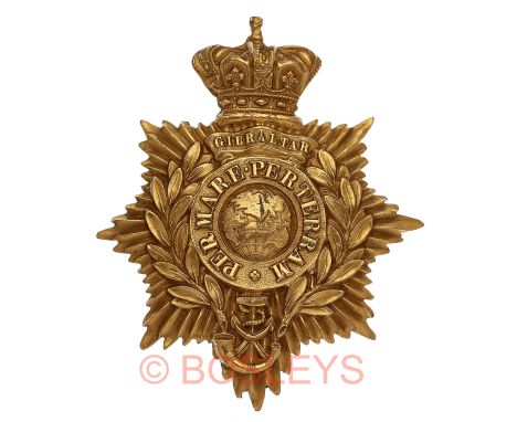 Royal Marine Light Infantry Victorian OR’s shako plate circa 1866-78.A good scarce die-stamped brass slightly mist ruck examp