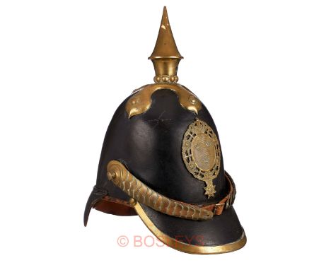 Mid 19th Century Swedish PickelhaubeA good tall example following the design of the Prussian Model 1842, black polished leath