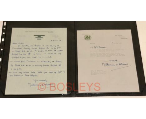 Field Marshal Viscount Montgomery of Alamein Two Signed Letters.The first item is a letter hand written dated 29-9-63 and is 