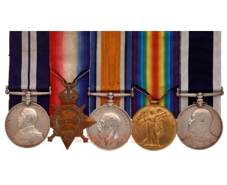 WW1 Royal Marine Light Infantry Armed Merchant Cruiser Cedric Distinguished Service Medal (DSM) Group of Five.Awarded to PLY 