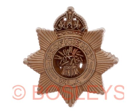 Womens Land Army Proficiency WW2 plastic badge.A good example by A.Stanley & Sons, Walsall.  Original pin fitting to reverse.