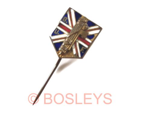 British Union of Fascist BUF 1934-1940 Union Jack Stickpin Badge by Roden London.This example depicts the Union Flag upon a s