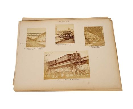 A selection of late19th/early 20th Century photographs of Boston and New York, each mounted to card, views including: 'The 'B