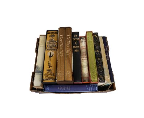 A collection of Folio Society books, primarily relating to history and exploration, most in their slipcases, titles including