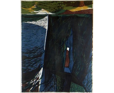 NORMAN C JAQUES artist's proof lithograph - entitled 'Coast S. Wales', signed and dated 1964, 55 x 42.5cms
