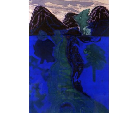 NORMAN C JAQUES limited edition (2/15) lithograph - entitled 'Welsh Landscape', 55 x 39cms