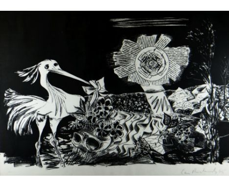 CERI RICHARDS limited edition (18/50) monochrome lithograph - Dylan Thomas theme, entitled verso 'Death Shall have No Dominio