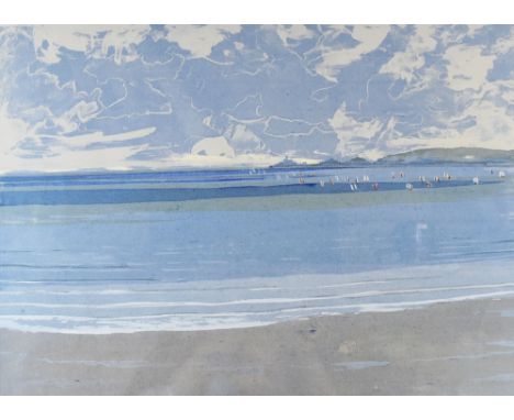 ARTHUR CHARLTON (1917-2007) lithograph - entitled 'Mumbles Head with Sailing Boats', 45.5 x 58.5cms