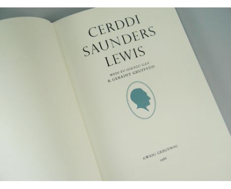 SAUNDERS LEWIS limited edition (34/ 450) Gregynog Press volume - 'Cerddi Saunders Lewis', dated 1986, in quarter grey cloth a