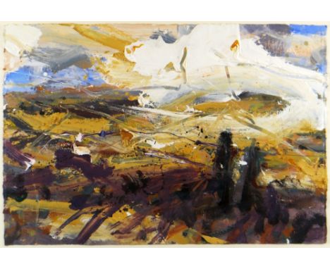 DAVID TRESS mixed media - landscape, entitled verso 'Tarn (Cloud Light)', signed, 38 x 56cms