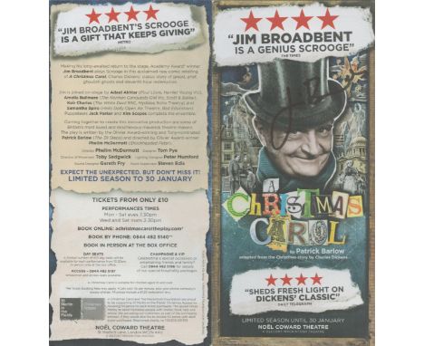 Jim Broadbent signed Is a Genius Scrooge A Christmas Carol leaflet. Noel Coward Theatre. Good condition. All autographs are g