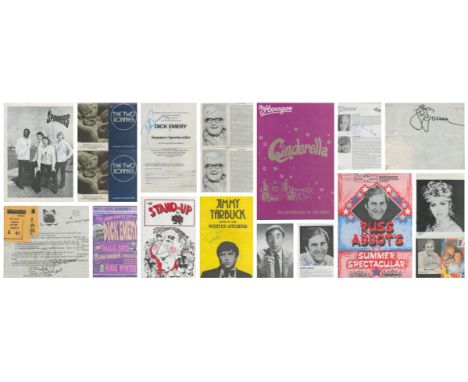 Collections signed mixtures of 8 x programmes Signatures include Sarah Greene (Cinderella). Frankie Howerd (The Stand Up). Ji
