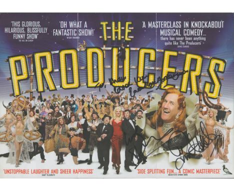 Multi signed Russ Abbott and Joe Pasquale Leaflet. Dedicated. The Producers. Good condition. All autographs are genuine hand 