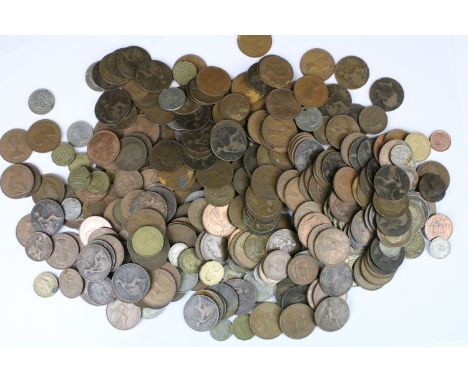 A small collection of British pre decimal coins to include some pre 1947 silver examples together with a small selection of w
