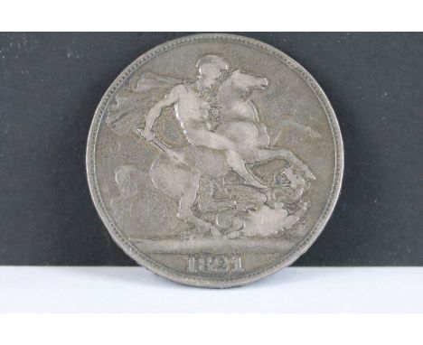 A British pre decimal King George IIII 1821 silver full crown coin 