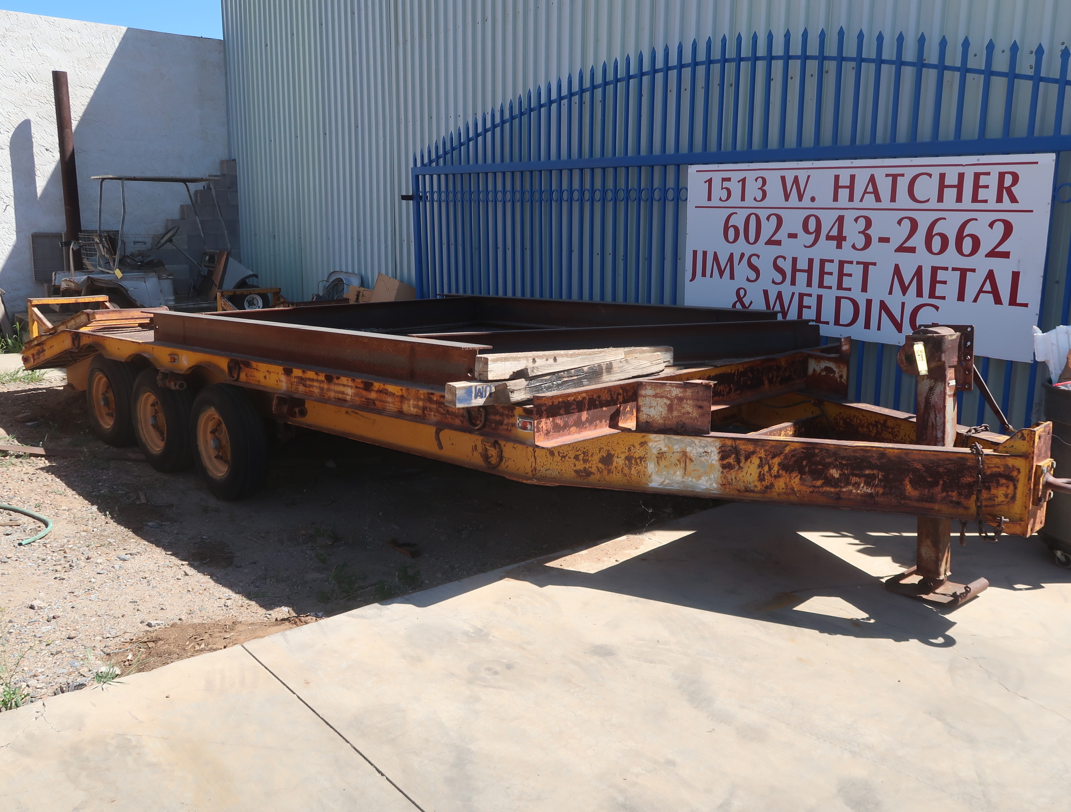 3AXLE EQUIPMENT TRAILER, DAYTON WHEELS,