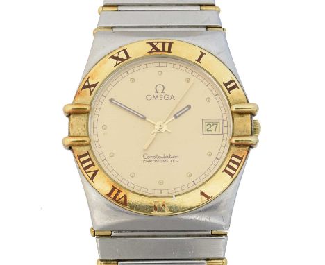 An Omega Constellation Chronometer wristwatch, ref 1431, the signed dial with dot markers, date aperture to 3 and outer minut