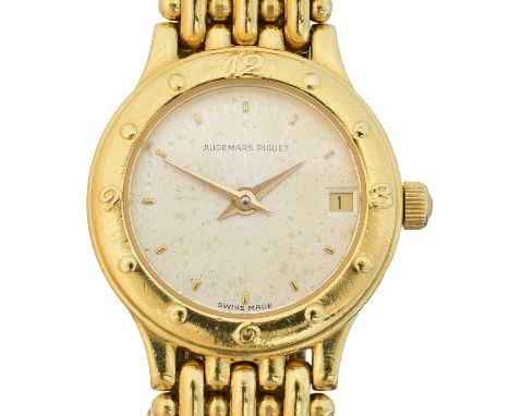 An 18ct gold Audemars Piguet watch, ref. C-78568, the circular signed dial with baton markers, outer minutes track and date a