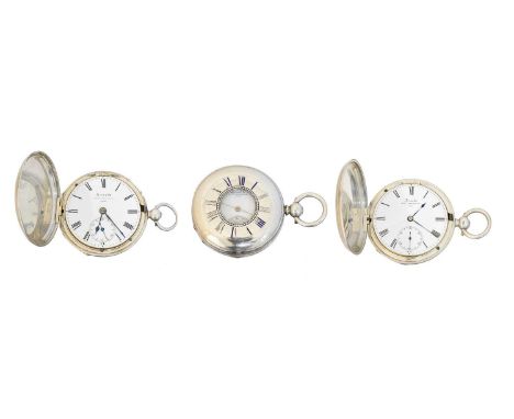 Three silver pocket watches, Chas. Arnold, Frodsham, to include a half hunter pocket warch and two full hunter pocket watches